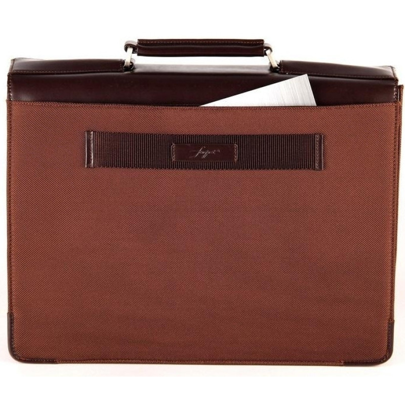 Деловой портфель из кожи и нейлона Fouquet NBC-1001B коричневый