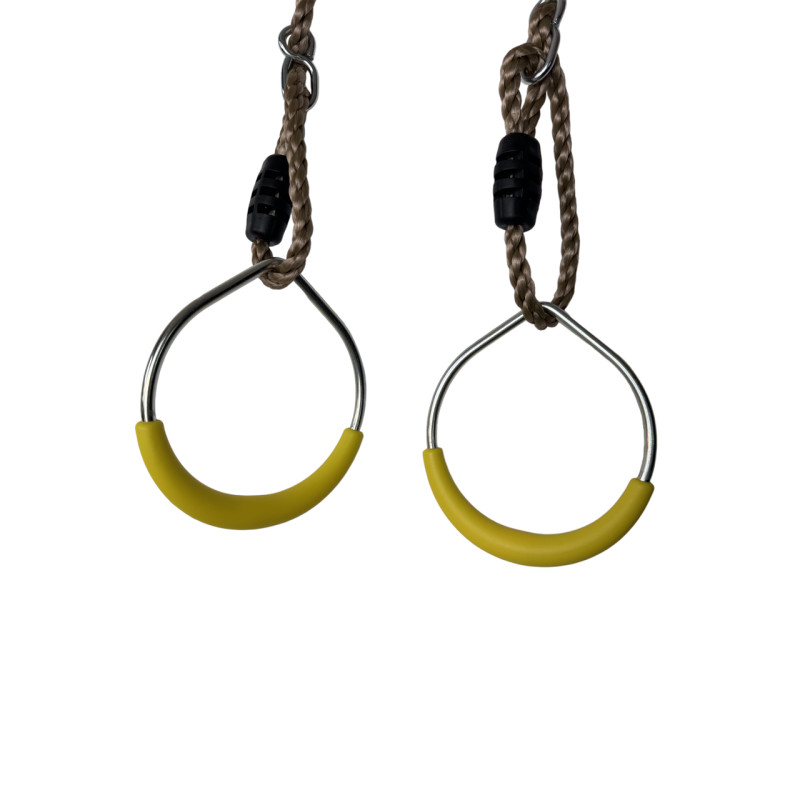 Металеві спортивні кільця для дитячих площадок WCG. Жовті