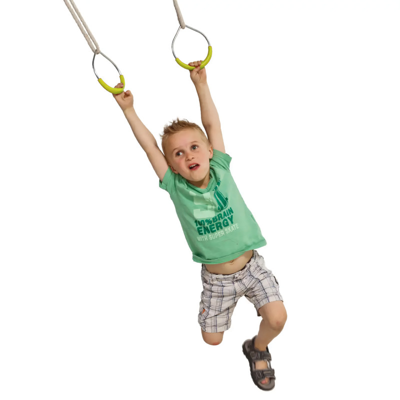 Металеві спортивні кільця для дитячих площадок WCG. Жовті