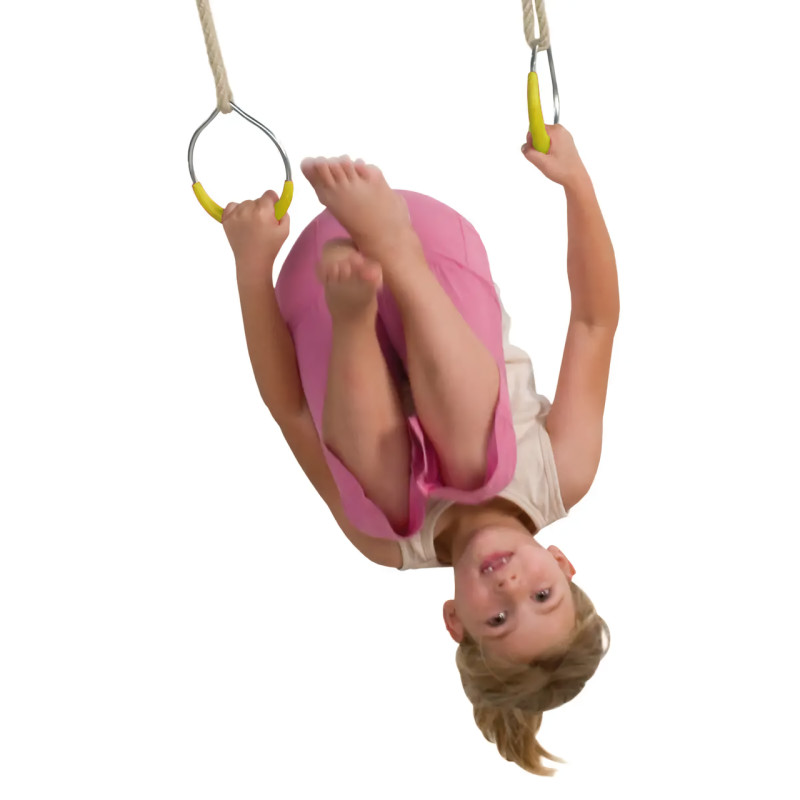 Металеві спортивні кільця для дитячих площадок WCG. Жовті