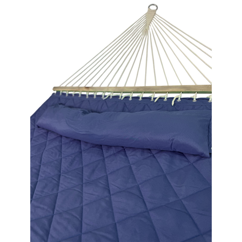 Двомісний гамак SOFT синій XXL 200x140 з планками WCG