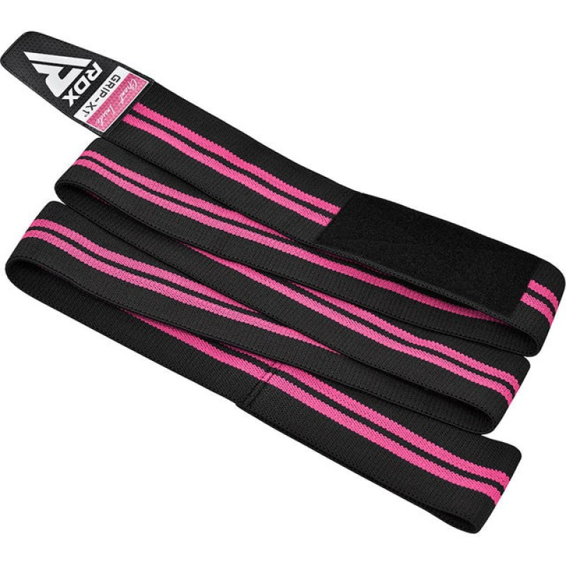Бинты на колени RDX GYM KNEE WRAP R11 BLACK/PINK, Длина 2 м, Хлопок, Полиэстер, Черно-розовый