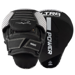 Лапи боксерские PowerPlay 3044 Pro Carbon Ultra Series Черно-Белые PU [пара]