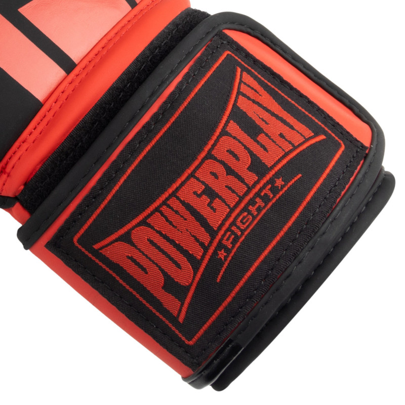 Боксерские перчатки PowerPlay 3086 Matt Challenger Черно-Красные 14 унций