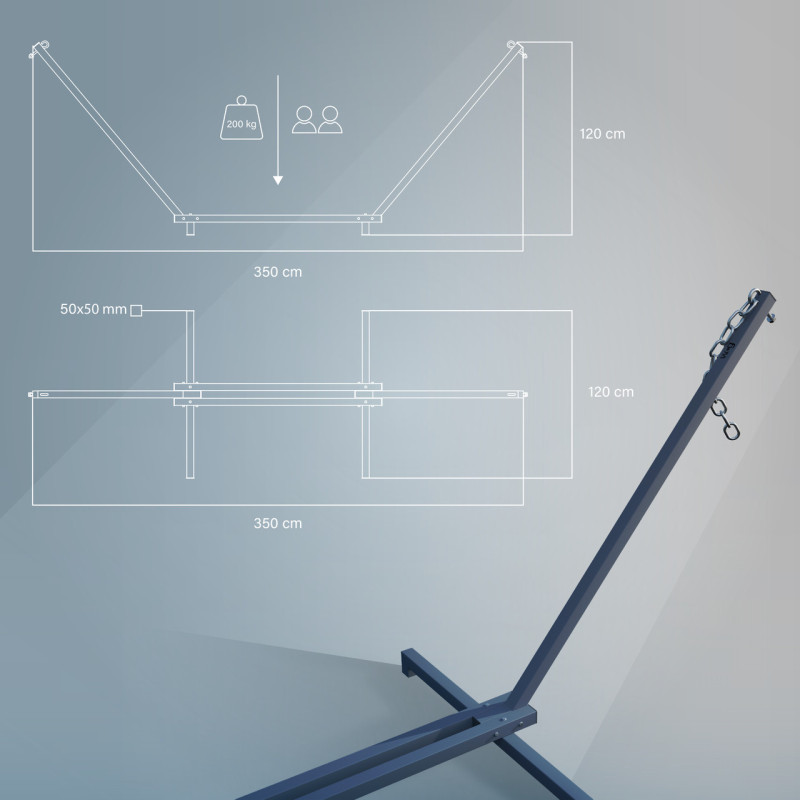 Стойка для гамака WCG Каркас для Гамака метал 50х50 графит