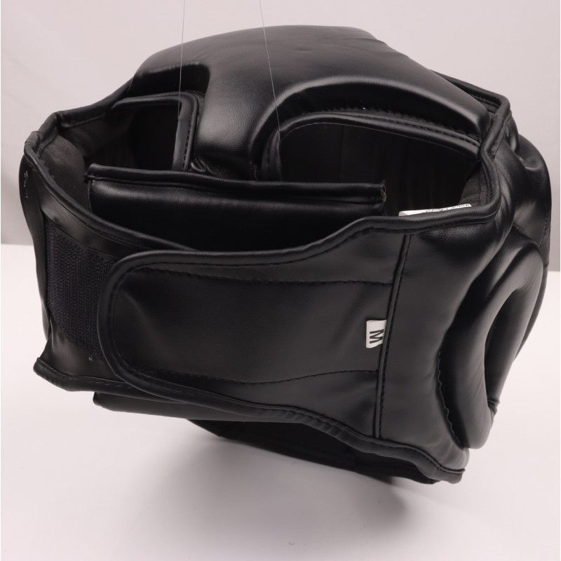 Боксерский шлем тренировочный PowerPlay 3048, Размер S, Тип: закрытий, PU-кожа, Пенный напоминатель, Черно-белый