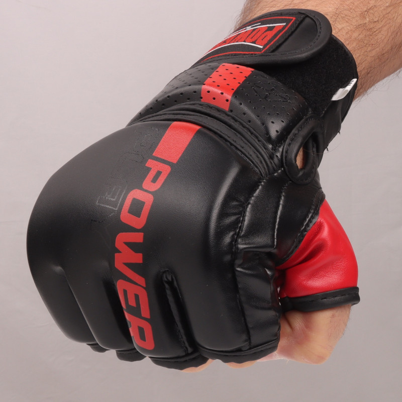 Перчатки для MMA PowerPlay 3093, Размер L, Искусственная кожа (PU), Черный