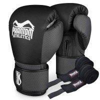 Перчатки для бокса Phantom Reaper Black 12 унций (Бинты 4м. )