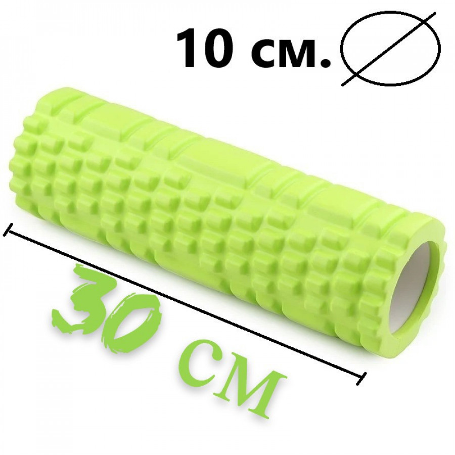 Набір для масажу та йоги PowerPlay PP_4097 (Ролик 30*10 + 2-ва мячі) Green + резинка 5.5 кг.