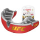 Капа OPRO Gold UFC взрослая (от 11 лет) Red/Silver, Двухслойная, Компрессионная клетка+гель Hi-Flow, Красный