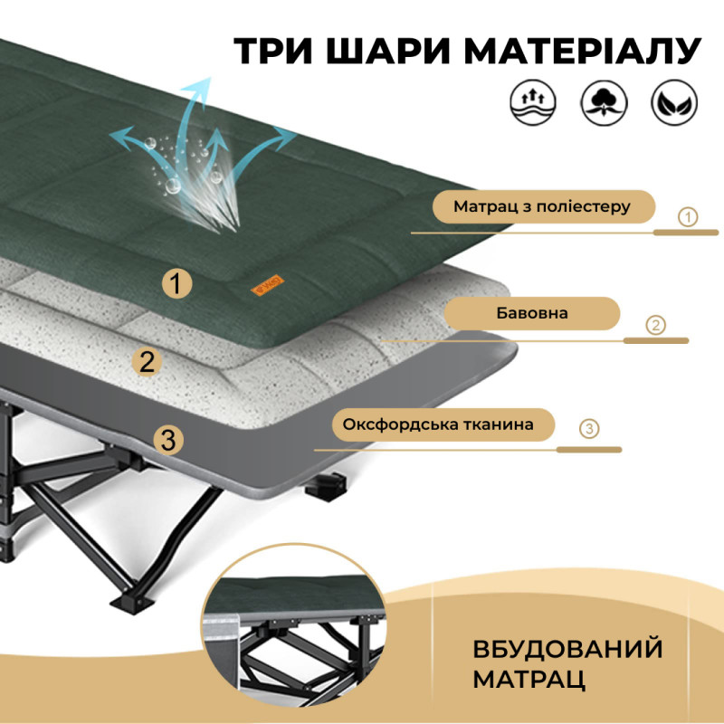 Розкладне ліжко шезлонг WCG CC-S11 + матрац і подушка