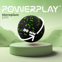 Масажний м'яч PowerPlay PP-4350 Epp Massage Ball (d8) Чорно/Зелений Масажний м'яч PowerPlay PP-4350 Epp Massage Ball (d8) Чорно/Зелений
