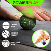Масажний м'яч PowerPlay PP-4350 Epp Massage Ball (d8) Чорно/Зелений Масажний м'яч PowerPlay PP-4350 Epp Massage Ball (d8) Чорно/Зелений