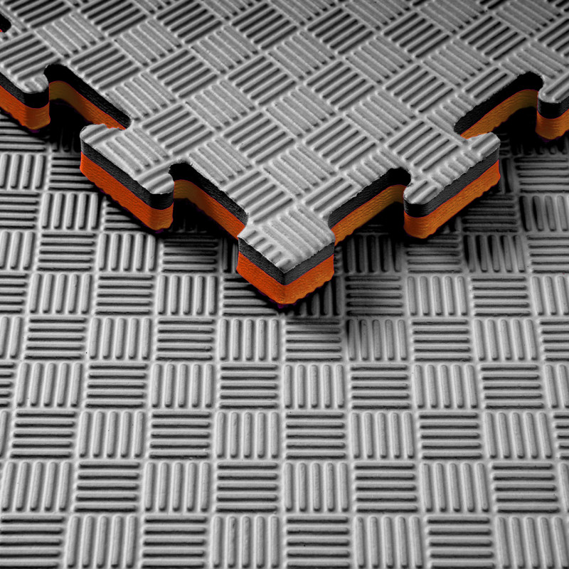 Мат-татами (Мат-пазл ласточкин хвост) WCG EVA 100х100х2 cm черно-оранжевый