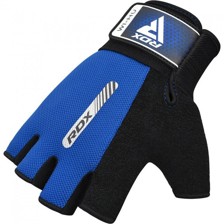 Рукавички для фітнесу RDX W1 HALF BLUE-S