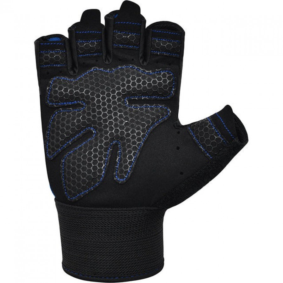 Рукавички для фітнесу RDX W1 HALF BLUE PLUS-L