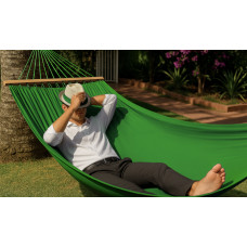 Монотонний гамак з планкою WISH салатовий двомісний XXL 200х150 WCG