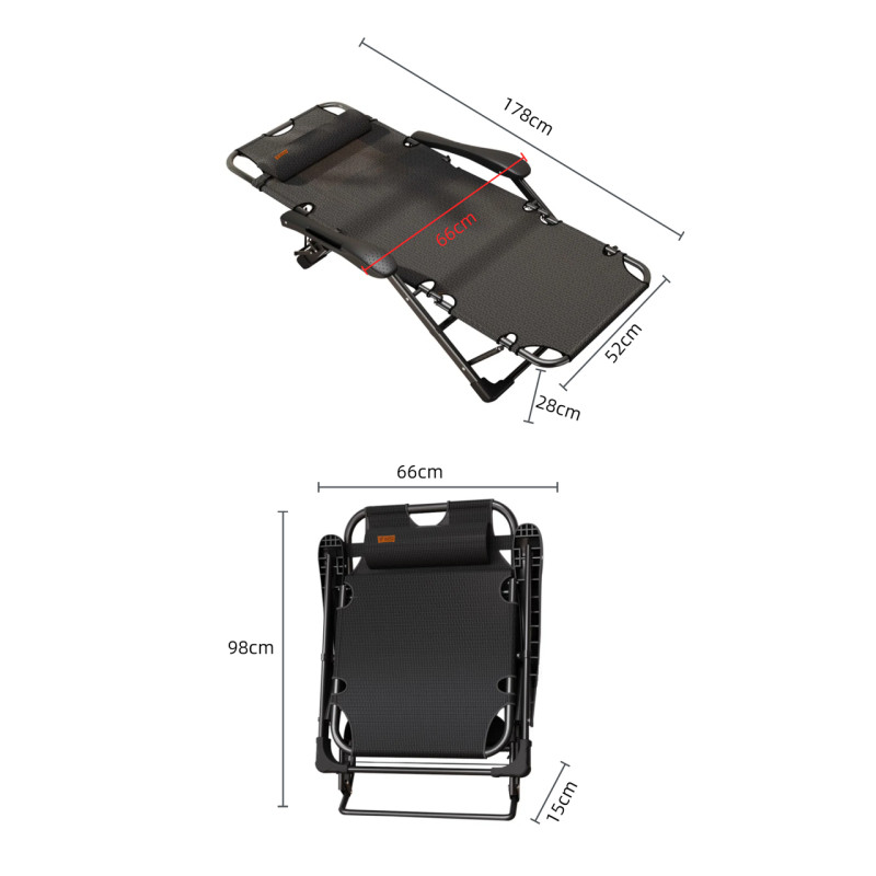 Розкладне крісло шезлонг садовий WCG FCB-S07
