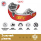 Капа OPRO Gold UFC взрослая (от 11 лет) Red/Silver, Двухслойная, Компрессионная клетка+гель Hi-Flow, Красный