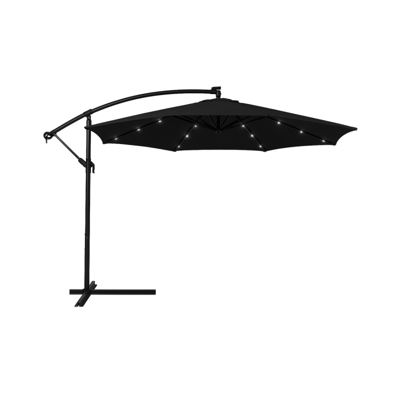 Зонт садовый с LED подсветкой 3м черный + чехол WCG