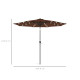 Зонт садовый 3 м с LED-подсветкой и солнечной панелью (коричневый) 3049