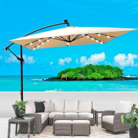 Зонт садовый c LED-подсветкой 2,5×2,5м Бежевый + чехол WCG