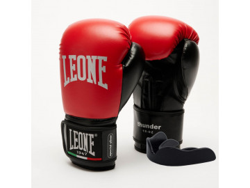 Боксерські рукавиці Leone GN383 THUNDER Red 10 унцій (капу в комплекті)