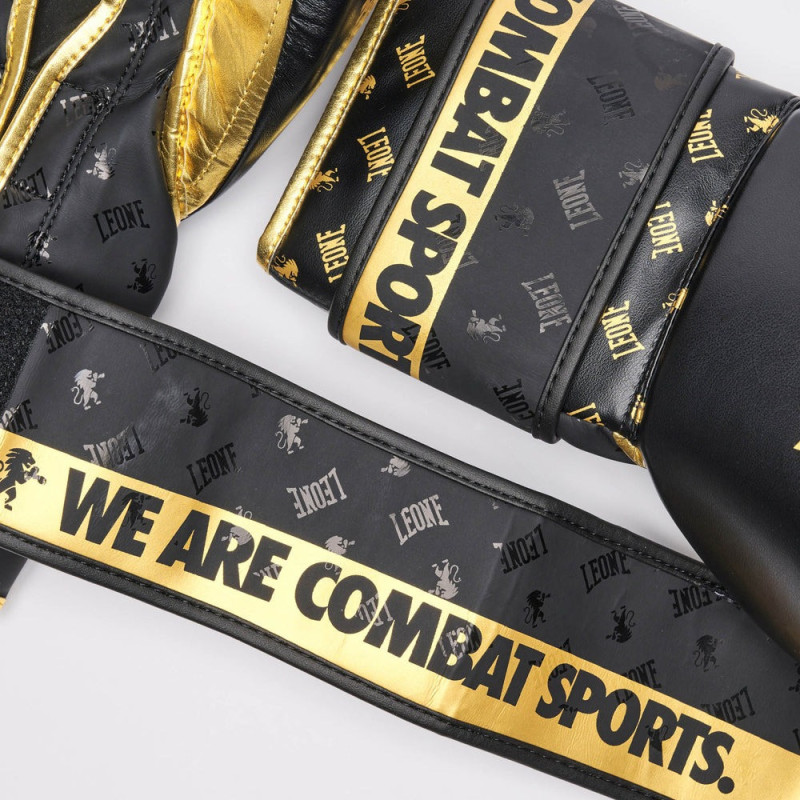 Боксерские перчатки Leone GN220 DNA Black (бинты 4 м. в комплекте), 12 унций, Натуральная кожа буйвола, Полиуретан, Черный