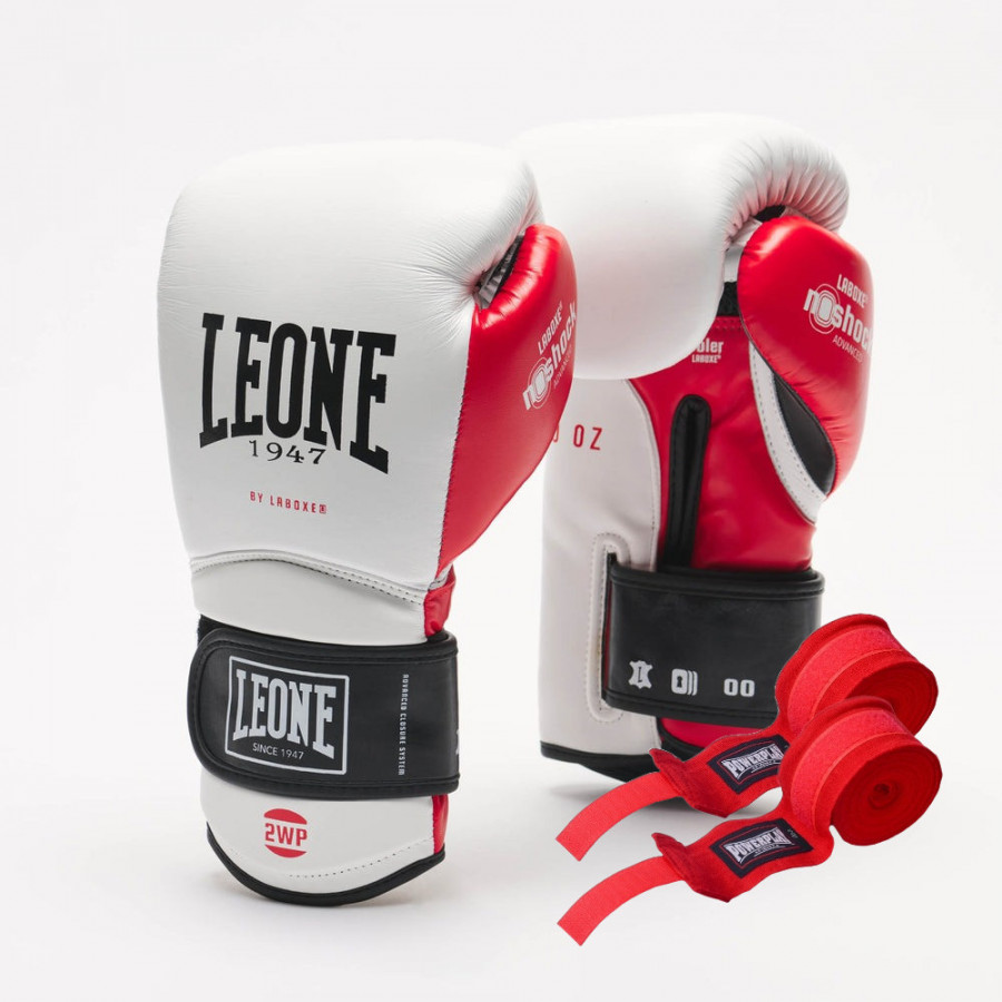 Боксерські рукавиці Leone GN113 IL TECNICO N3 White 12 унцій (бинти 4 м. в комплекті)