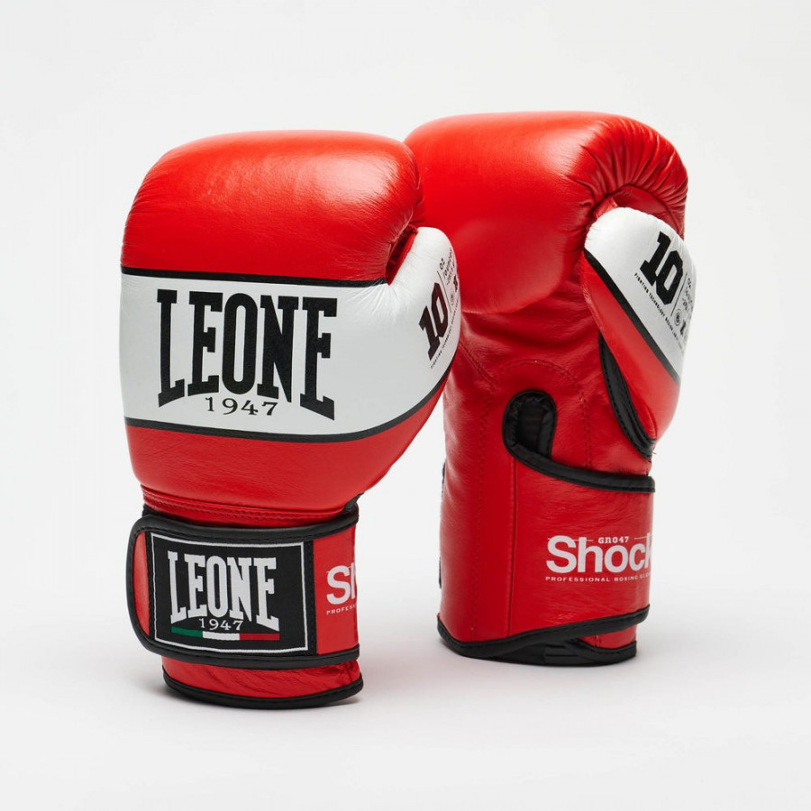 Боксерські рукавиці Leone GN047 SHOCK Red 12 унцій (бинти 4 м. в комплекті)