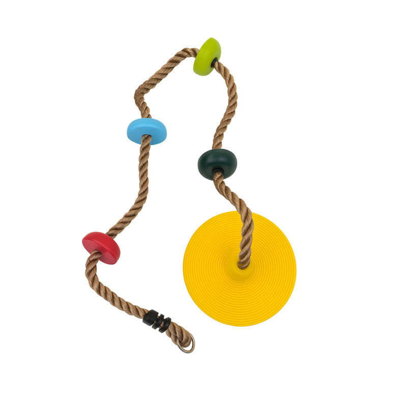 Канат для скелелазіння WCG MONKEY з платформами та дисковим сидінням для дитячого майданчика Жовтий