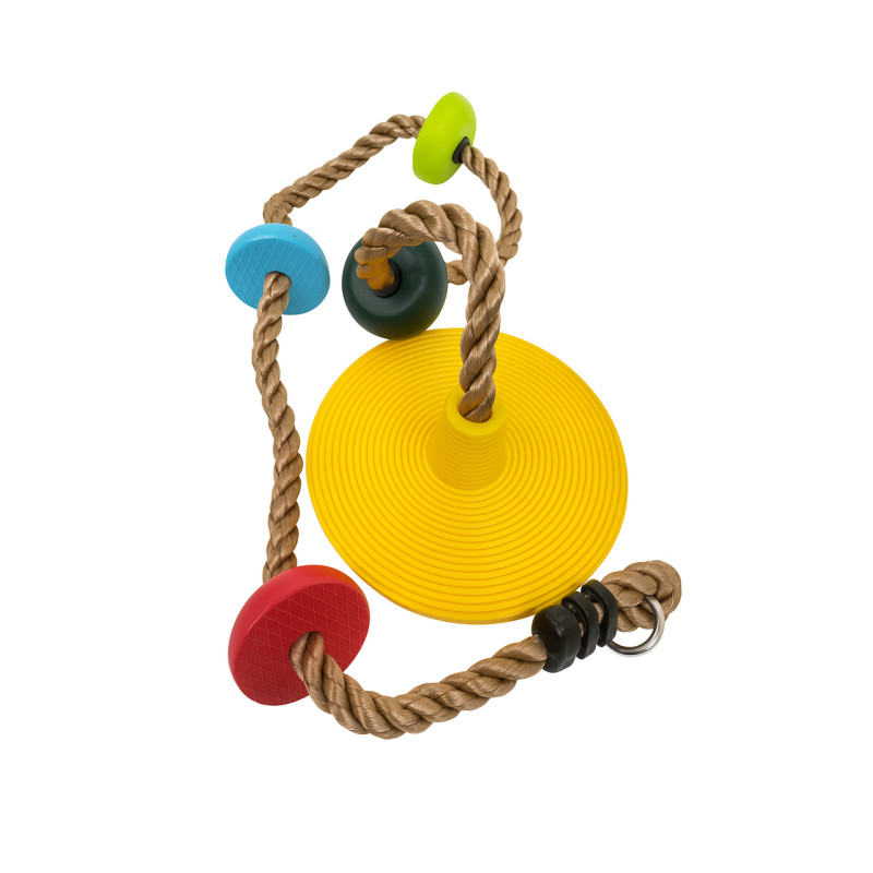 Канат для скелелазіння WCG MONKEY з платформами та дисковим сидінням для дитячого майданчика Жовтий