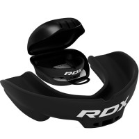 Капа RDX 3w, Взрослая (возраст 12+) Black, Посадка: Boil & Bite (кипячение + прикус), Двухслойный полимер, Черный