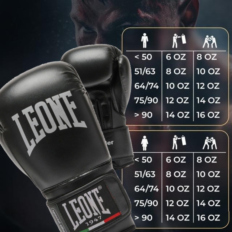 Боксерські рукавиці Leone GN383 THUNDER Black 10 унцій (капу в комплекті)