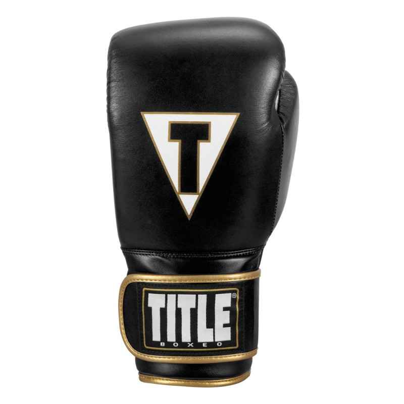 Боксерські рукавиці TITLE Boxeo Mexican Leather Quatro Black/White 14 oz (бинти 4м. в комплекті)