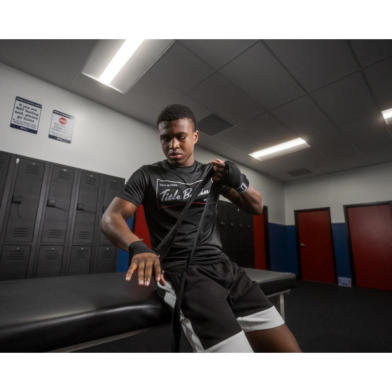 Бинты для бокса TITLE Boxing Traditional Weave 180" Black, Довжина 4,5 м, Неэластичные, 100% хлопок, Чёрный