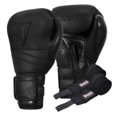 Боксерські рукавиці TITLE Black Bolstered Leather Black 14 oz