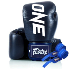 Боксерські рукавиці Fairtex BGV1-ONE (натуральна шкіра) Blue 14 унцій