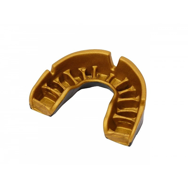 Капа OPRO Gold дитяча (вік до 10 років) Black/Gold,  Двошарова, Компресійна клітка+гель Hi-Flow, Чорний