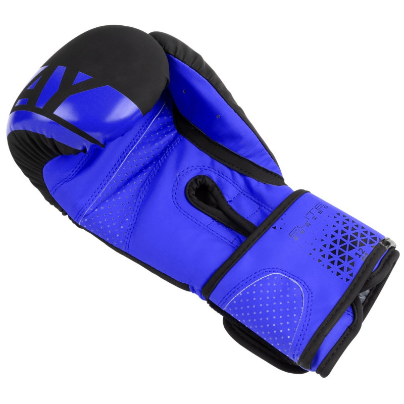 Боксерські рукавиці PowerPlay 3086 Matt Challenger Чорно-Сині 12 унцій