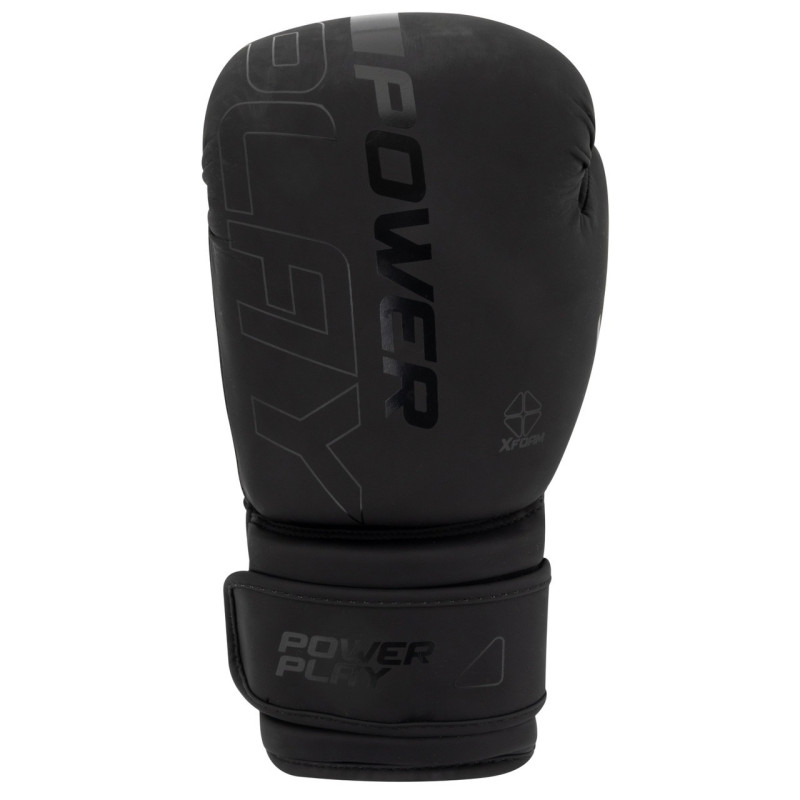 Боксерські рукавиці PowerPlay 3024 Ultra Mat, 8 унцій, Штучна шкіра (PU), Чорний