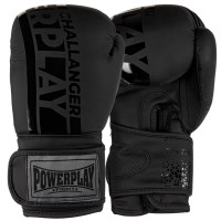 Боксерські рукавиці PowerPlay 3086 Matt Challenger Чорні 10 унцій