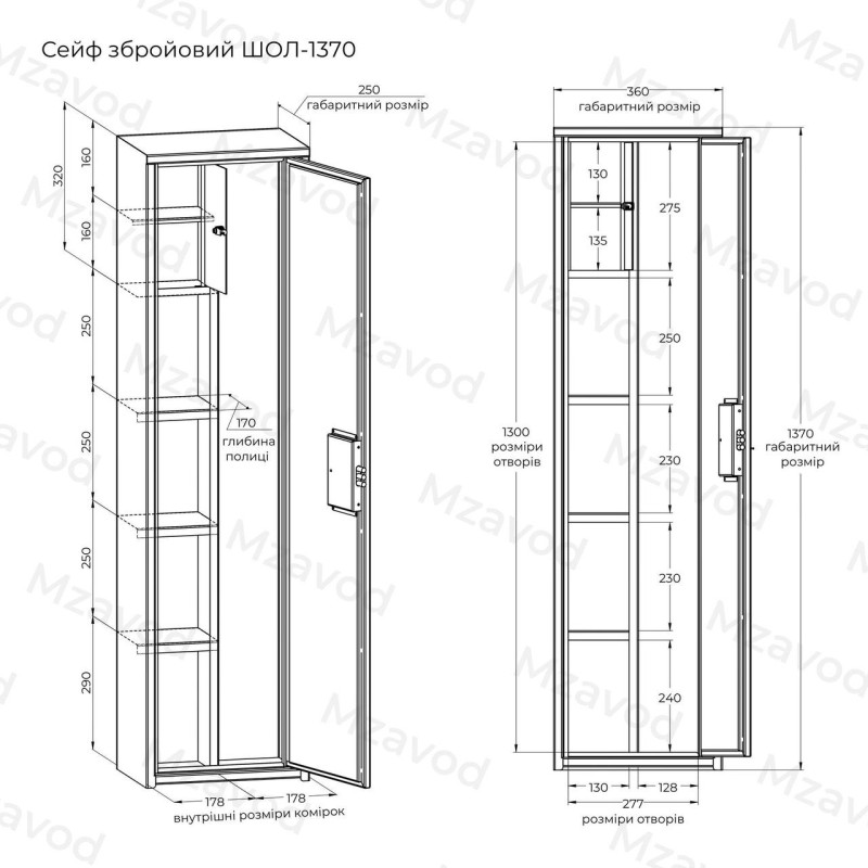 Сейф збройовий ШОЛ-1370