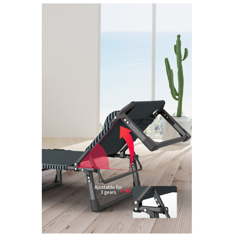 Раскладная кровать шезлонг WCG FB-S02-PM + матрас из сетки 3D Air-Mesh