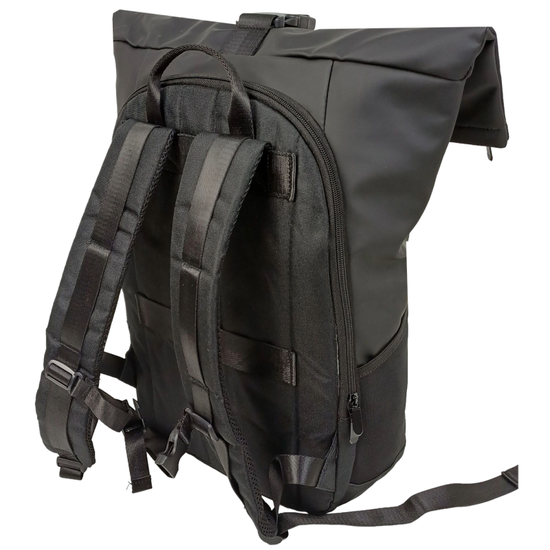 Прорезиненный молодежный рюкзак 18L Live in style Rolltop-Rucksack черный