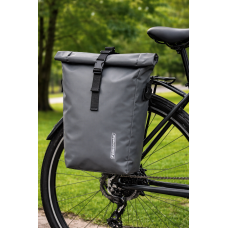 Рюкзак, велосумка на багажник с дождевиком два в одном 22L Bikemate серая