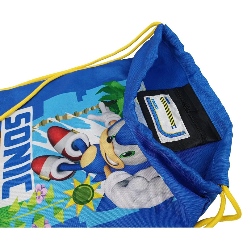 Детская сумка для обуви, котомка из прочной ткани Sonic синий