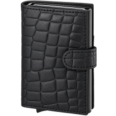Мужской кожаный картхолдер Smart Wallet с RFID-защитой на 7 карт, черный