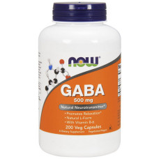 Добавка для здоровья, GABA 500 mg, NOW, 200 капсул