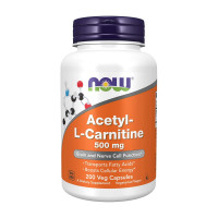 L-карнітин, Acetyl-L-Carnitine 500, NOW, 200 капсул